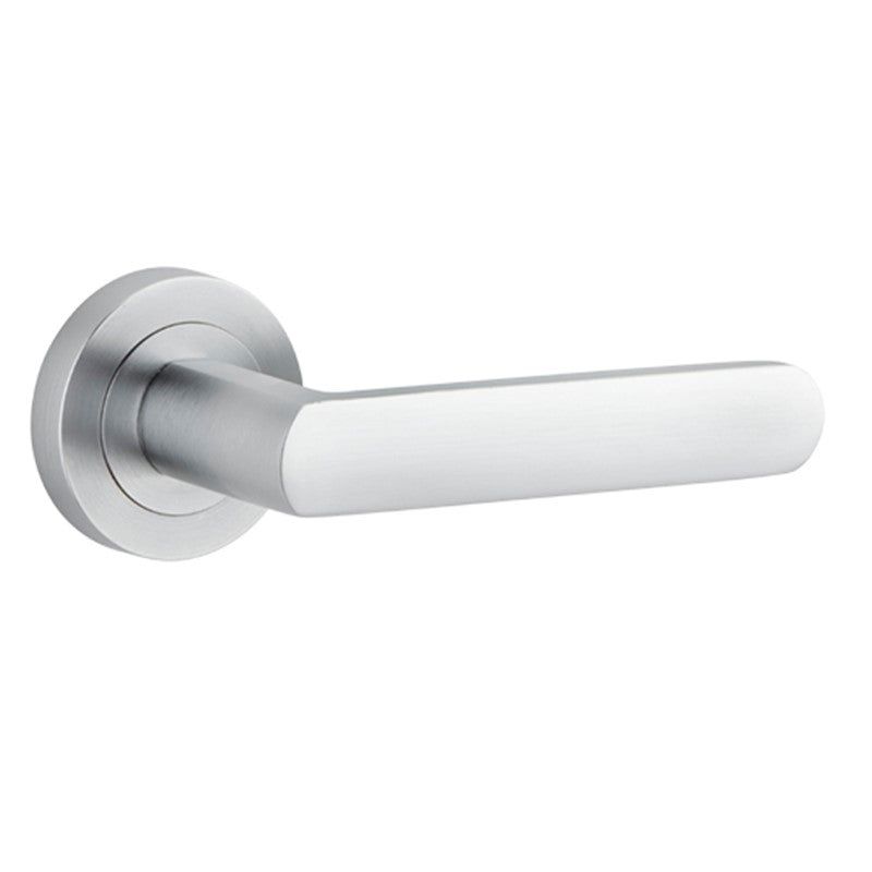 Door handle satin chrome round