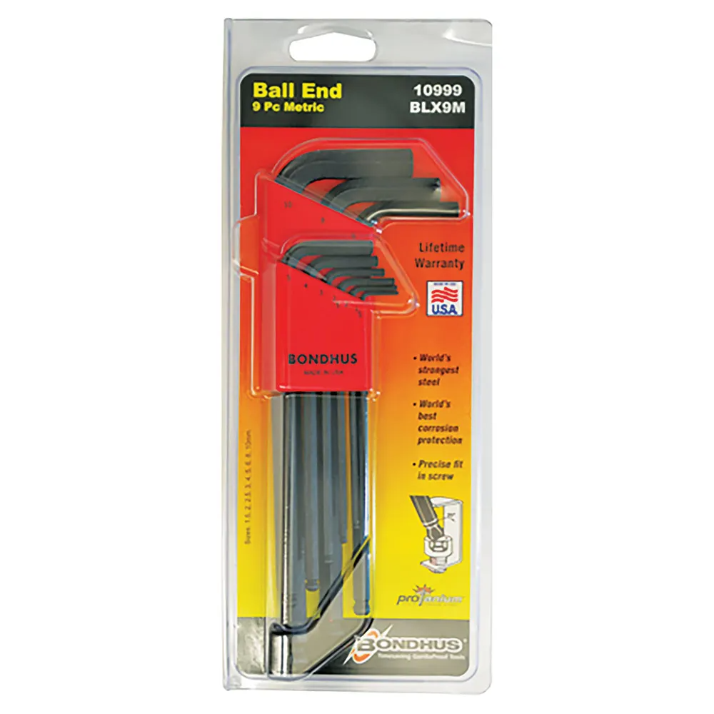 Bondhus 9pc Metric Ball End Hex Key Set BD10999