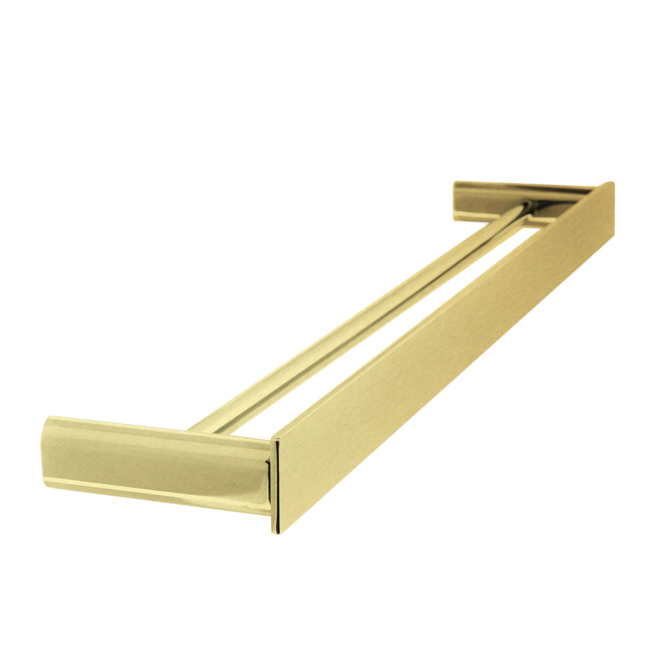 the gabe brushed gold towel rail wall mounted