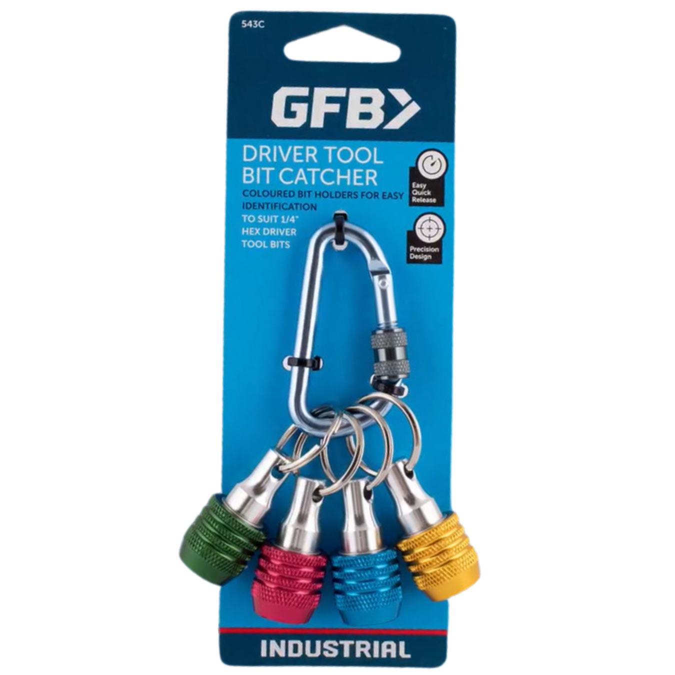 gfb453c 4pc drill bit impact bit holder keyring