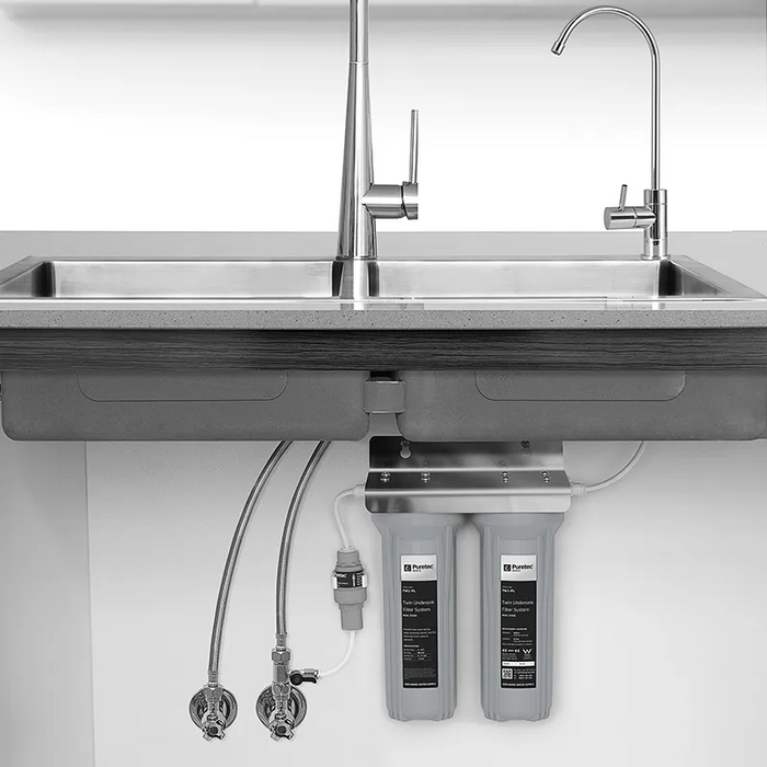 Basic Twin Undersink Water Filter System Installed