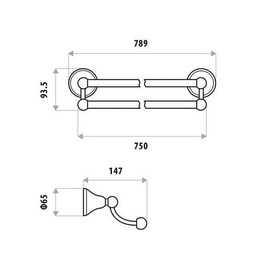 Byron Double Towel Rail specifications