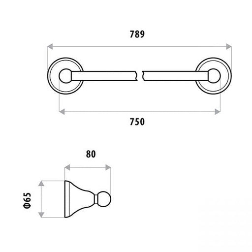 Byron Single Towel Rail specifications