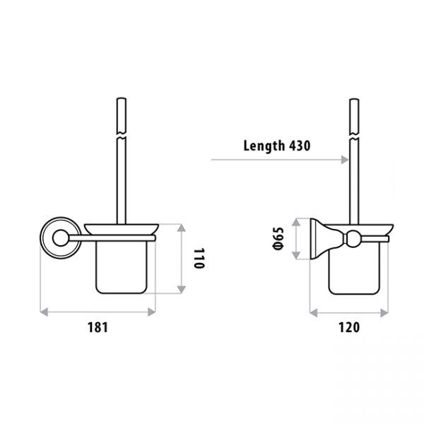 Byron Toilet Pan Brush & Holder specifications