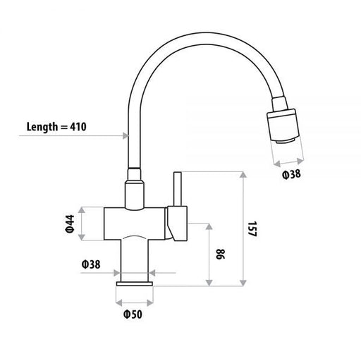 Dan Elle Cobra Flex Sink Mixer with Vegetable Spray specifications