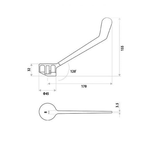 Disabled Lever Handle to suit 35mm mixers Specifications