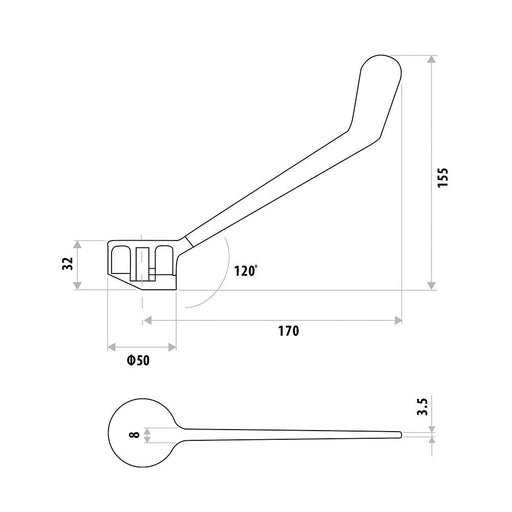 Disabled Lever Handle to suit 40mm mixers Specifications