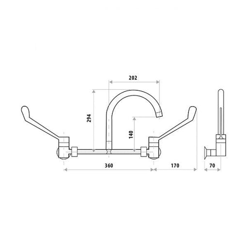 Disabled Lever Wall Sink Set Specifications