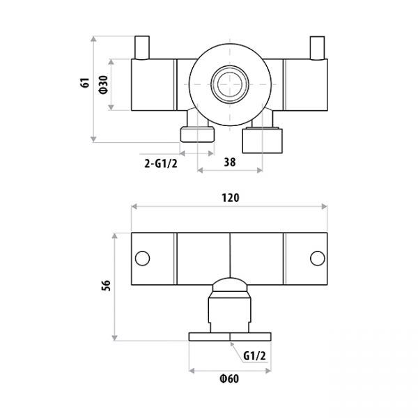 Dual Control Mini Cistern Tap specifications