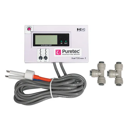 Dual Zone TDS Meter Panel with 1/4" Tees and Probes