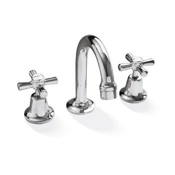 Easy clean basin set gooseneck