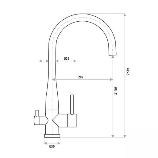 Elle 304 Stainless Steel Filter Sink Mixer specifications