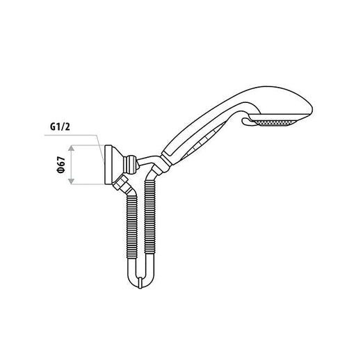 Elle Cobra Hand Shower with Wall Bracket Specifications