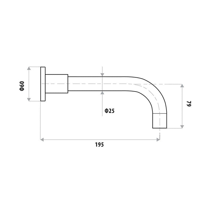 Elle Fixed Spa & Bath Spout 200mm specifications