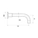 Elle Fixed Spa & Bath Spout 200mm specifications