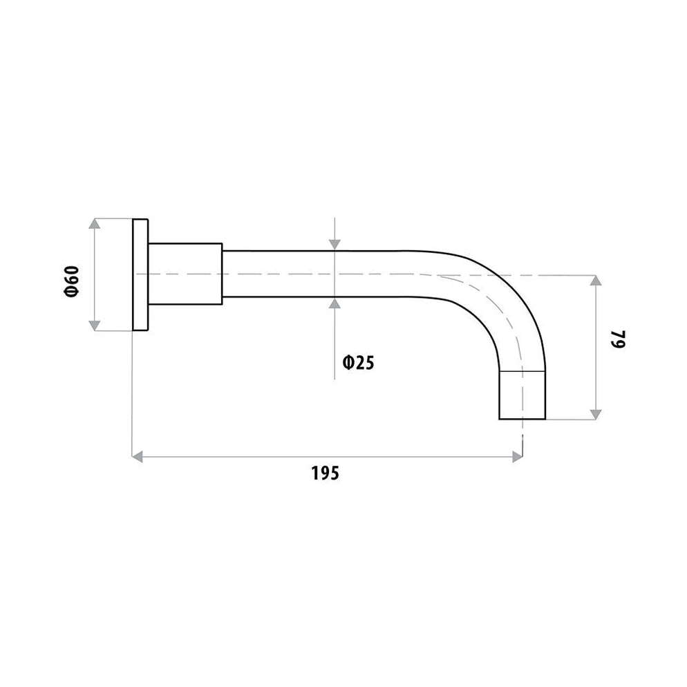 Elle Fixed Spa & Bath Spout 200mm — James Hardware