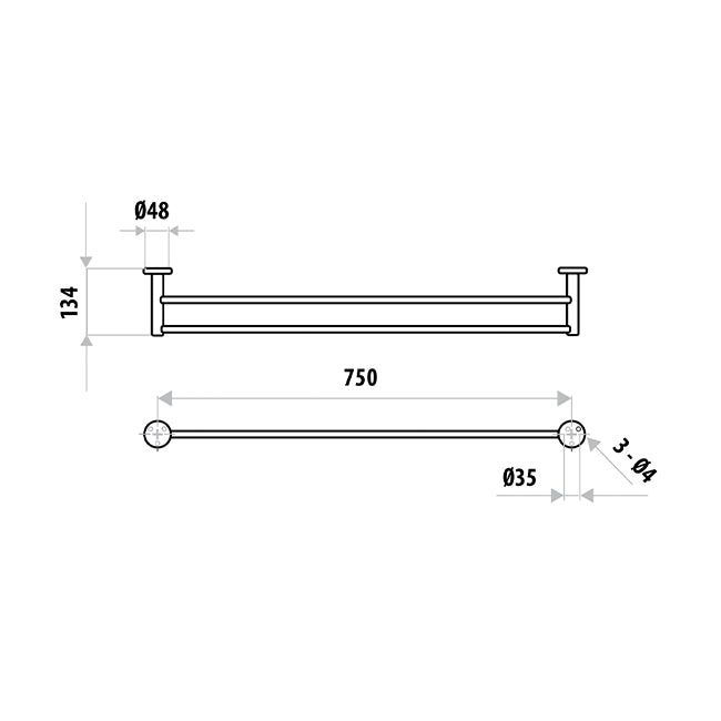 Elle Stainless Steel Double Towel Rail specifications