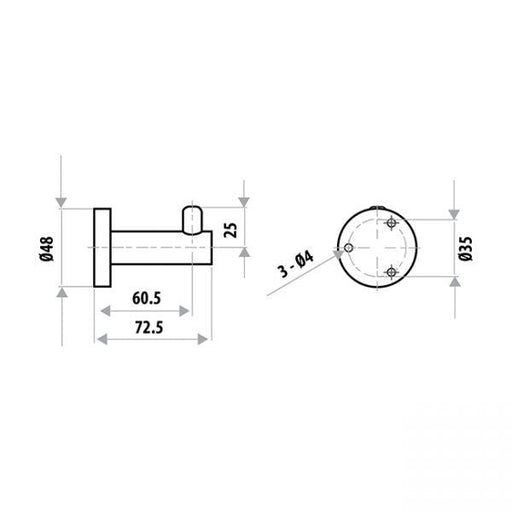 Elle Stainless Steel Robe Hook specifications