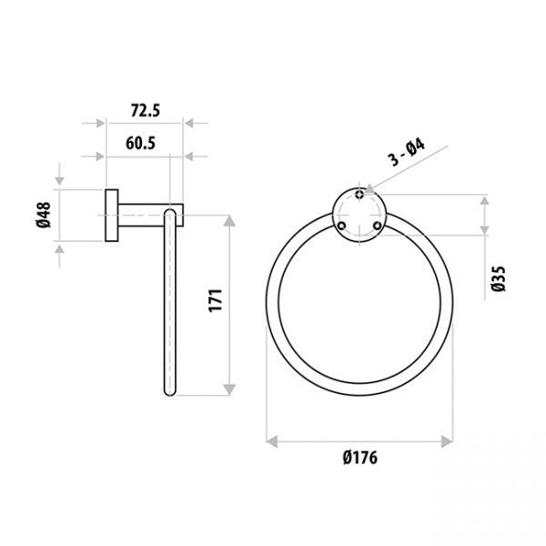 Elle Stainless Steel Towel Ring specifications