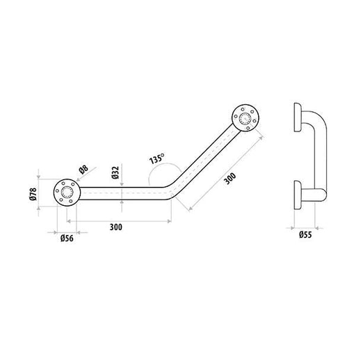 Hand Rail 300x300x135degree Specifications