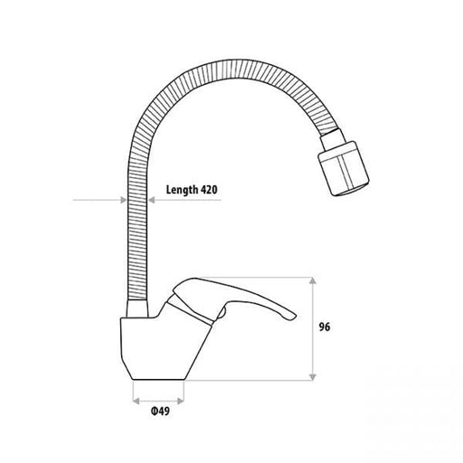 Helena Cobra Flex Sink Mixer with Vegetable Spray specifications