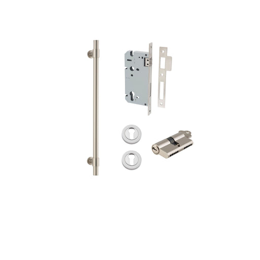 Helenski Pull Handle Iver Satin Nickel 450 Entrance Kit Key