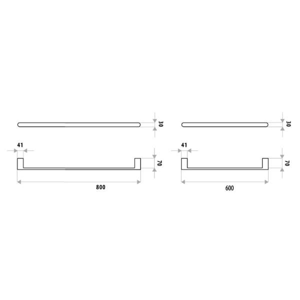 Huntingwood Towel Rail single - 600mm specifications