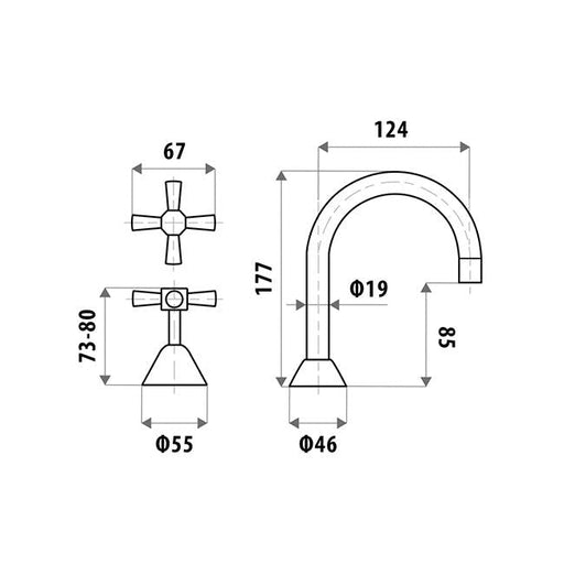 Kirra Profile Basin Set specifications