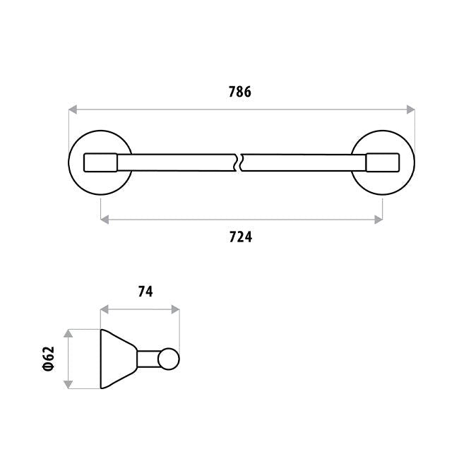 Kirra Single Towel Rail specifications