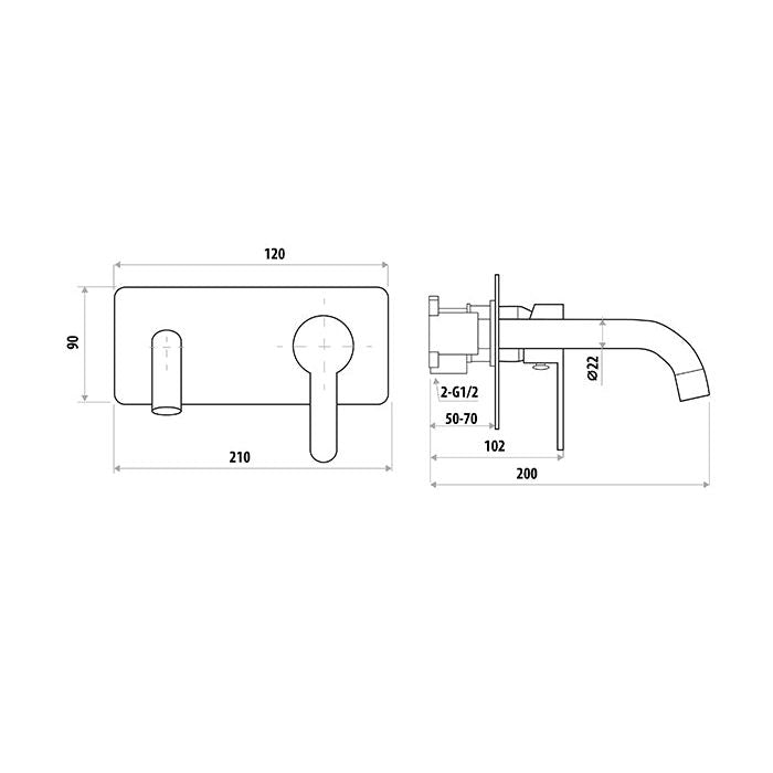 Loui Wall Outlet Mixer specifications