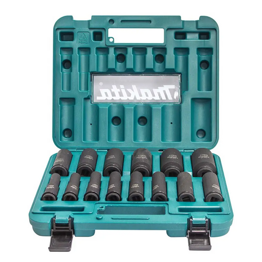 Makita 1/2" DR 10-32mm Metric Deep Impact Sockets 14 Piece Set B-52308