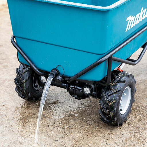 DCU605Z - 18Vx2 BRUSHLESS Wheelbarrow with flat bucket - Tool Only water