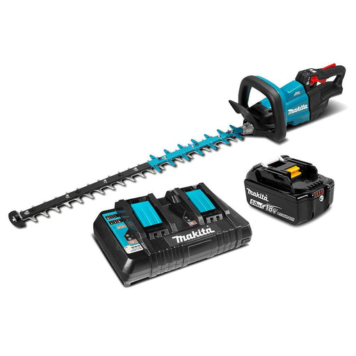 DUH751PT - 18V BRUSHLESS 750mm Hedge Trimmer Kit, specialised blade for increased runtime - Includes 5.0Ah Battery & Dual Port Rapid Charger