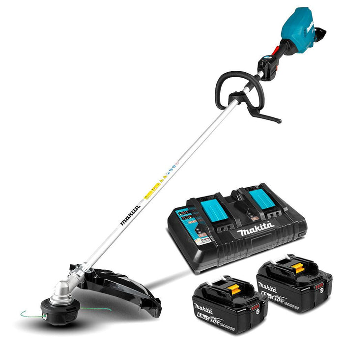 DUR369LPG2 - 18Vx2 BRUSHLESS Loop Handle Line Trimmer Kit - Includes 2 x 6.0Ah Batteries & Dual Port Rapid Charger