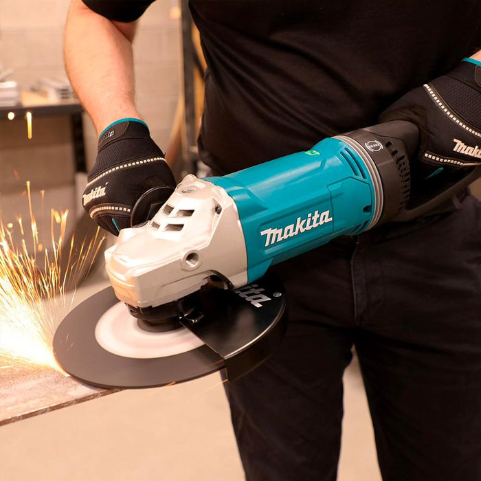 Makita GA9071X1 230mm (9") Angle Grinder, 2400W, AFT, soft start, anti-restart, mechanical brake, D-shaped handle demo