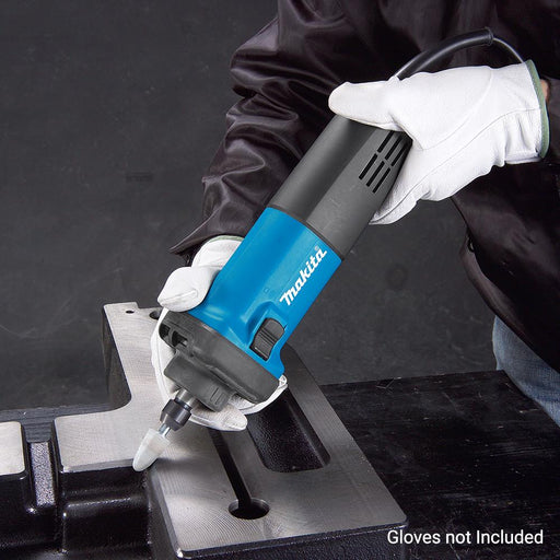 Makita GD0602 6.35mm (1/4")  Short Nose High Speed Die Grinder, 400W, Slide switch demo