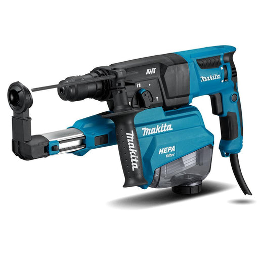 Makita HR2653T 26mm SDS Plus Rotary Hammer, 800W, Inbuilt Dust Extraction, AVT & Quick change chuck