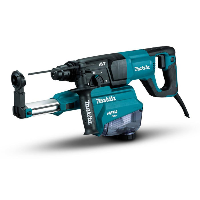 Makita HR2663 26mm SDS Plus Rotary Hammer, 800W, Inbuilt Dust Extraction, AVT, D-Handle