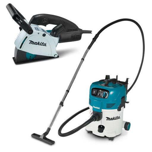 Makita SG1251J-VC30MX1 125mm (5") Wall Chaser (SG1251J) & 30L Wet/Dry M-Class Vacuum (VC3012MX1) Combo