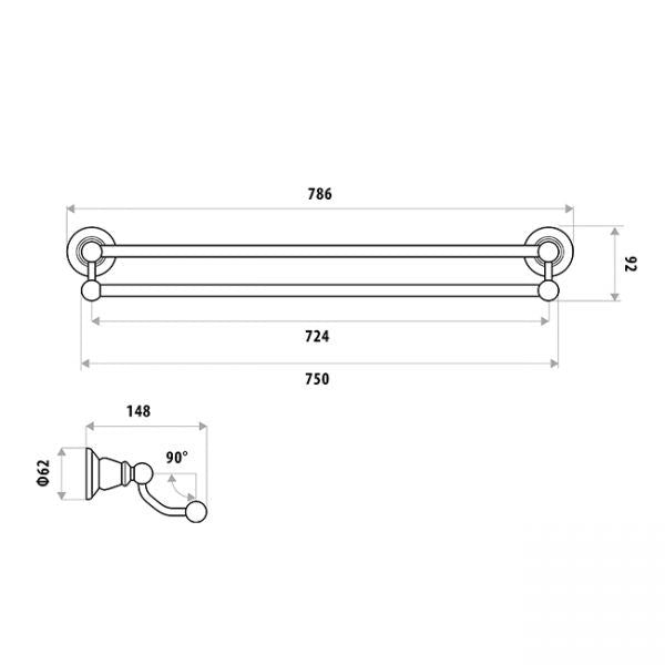 Noosa Double Towel Rail specifications