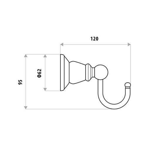 Noosa Single Robe Hook specifications