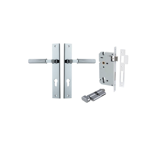 Rectangle Brunswick Lever Iver Polished Chrome Entrance Kit Thumb