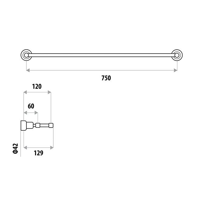 Renovator 750mm Double Towel Rail specifications