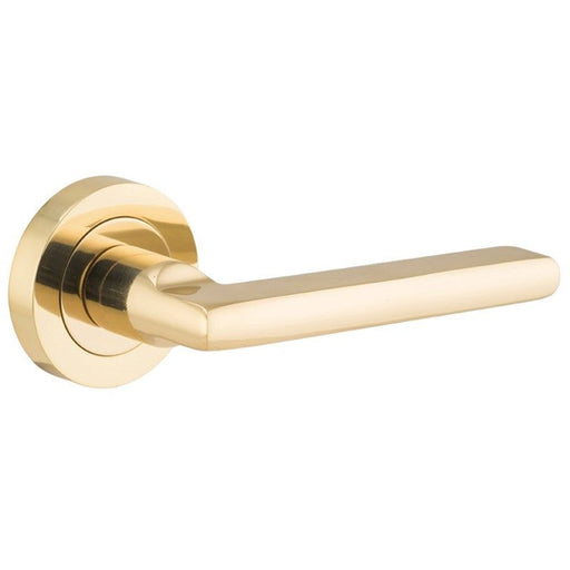 Round Baltimore Lever Iver Polished Brass