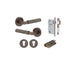 Round Brunswick Lever Iver Antique Brass Entrance Kit Key