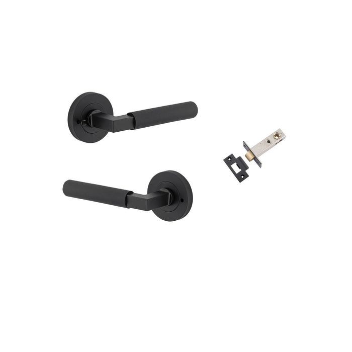 Round Brunswick Lever Iver Matt Black Privacy Kit