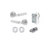 Round Brunswick Lever Iver Satin Chrome Entrance Kit Key