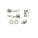 Round Brunswick Lever Iver Satin Nickel Entrance Kit Key