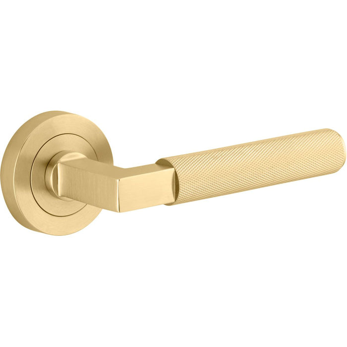 Round Brunswick Lever Iver Brushed Brass