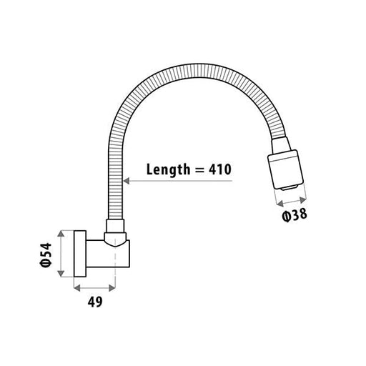 Sabine Cobra Flex Wall Spout with Vegetable Spray specifications